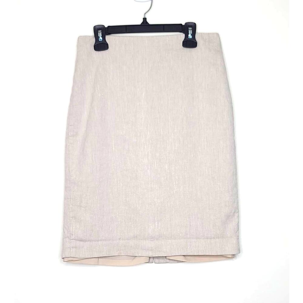 Ann Taylor cream lined linen skirt - Size 2
